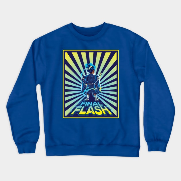 Dragonball Super Vegeta Final Flash Funny Crewneck Sweatshirt by FinalFormPrinting